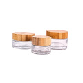50g personal care face cream glass bottle with bamboo lid